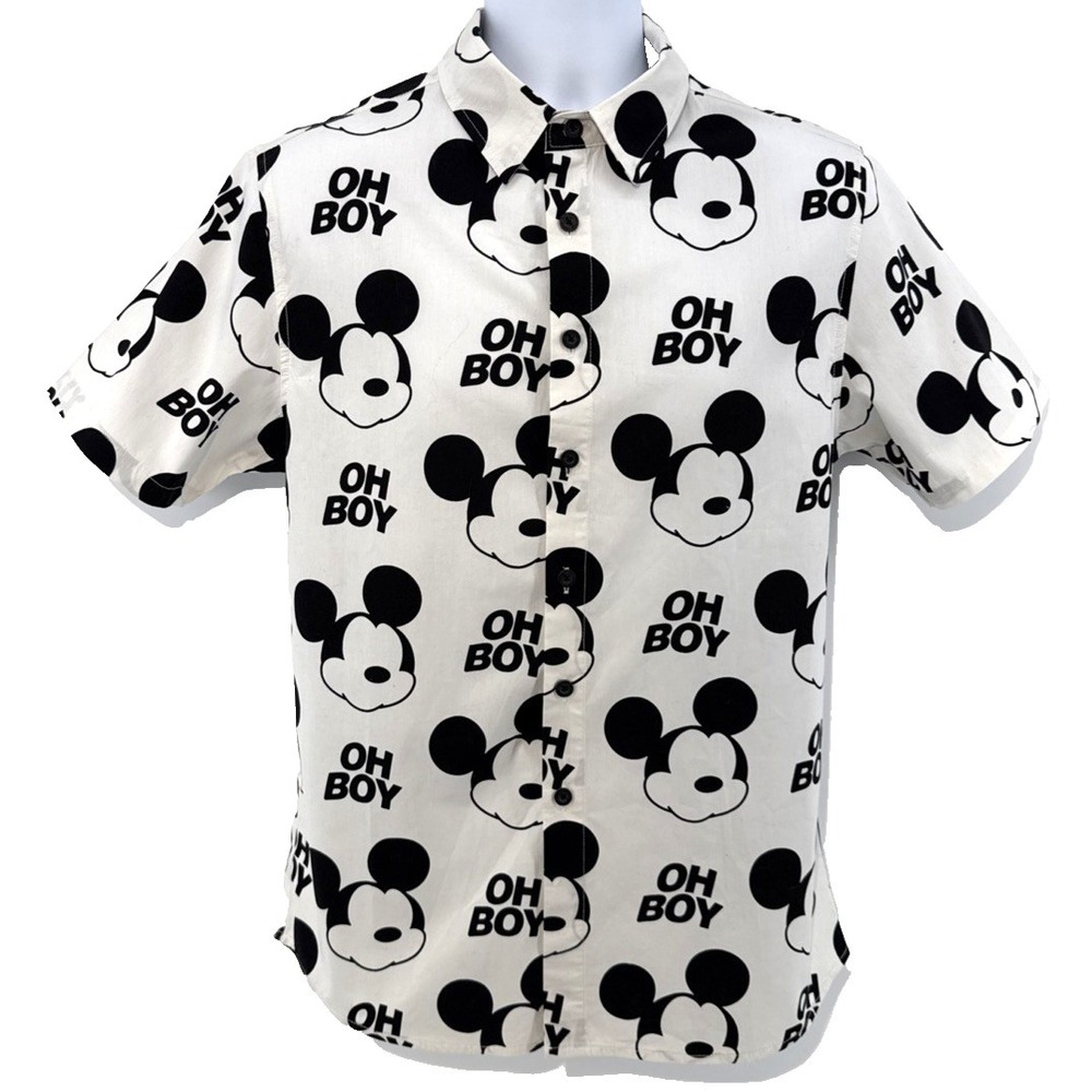 Disney x Neff Mickey Mouse Shirt Men S Oh Boy Graphic Button‎ Up Streetwear